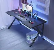 DESINO Ergonomic Large Gaming Desk, 100CM Computer Desk, K-Shaped Gaming Table, PC Gaming Workstation Home Office Desks, Space-Saving, Easy to Assemble (Black, 100CM)