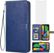 Google Pixel 4 Tempered Glass Screen Protector and Leather Flip Wallet Case