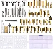 RAYWE 57pcs Wood Burning Pen Tips Set Woodburning Tool Accessories with Stencils Transparent Box for Pyrography Pen Wood Embossing Carving DIY Crafts