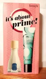 Benefit Cosmetics It's About Prime Primer .75 oz Travel Facial Emulsion Set NIB!