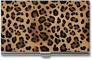 [LQPMNK] Metal Card Case, Leopard Print Print Professional Card Case Premium Card Case Lightweight Card Holder Pocket Card Case, style, Style