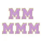Chenille Letter Patches 2.2" Letter m Embroidered Patch (Purple, Pack of 5)