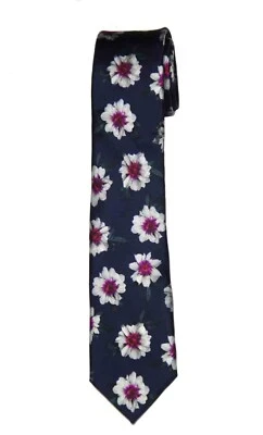 Ted Baker London Silk Tie Navy Blue Floral Men's