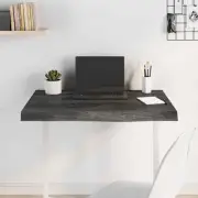 Table Top Dark Grey 80x60x6 cm Treated Solid Wood Oak