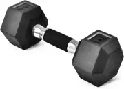 Rubber Grip Encased Hex Dumbbells – Hand Weights with Anti-Slip 5-50 LBS Single