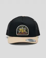[The Mad Hueys] The Mad Hueys Men's True Brew Twill Trucker Cap in Black One Size Black