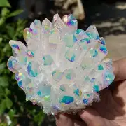 374G Angel Aura Quartz TitaniumBismuth Siliconcluster Rainbow Crystals StoneAB