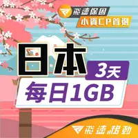 在飛比找momo購物網優惠-【飛速移動】日本3天｜每日1GB 高速流量吃到飽(旅遊上網卡