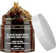 Morocco Black Beldi Soap,African Black Soap,Black Soap,Morocco Body Scrub,Black African Soap,Black African Soap for Face,Black Soap Dispenser Bathroom,Exfoliating Soap,Vegan and Biodegradable 200G