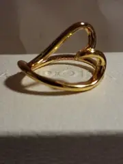 Authentic Pandora Essence 14K Gold Plated Organically Shaped L Heart Ring Size 7