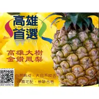 在飛比找蝦皮購物優惠-高雄大樹金鑽鳳梨🍍嚴選大目自然熟不咬舌🍍農藥零檢出🍍產地直寄