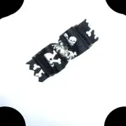 SALE 2 for 3.00 Halloween skull crossbones black white pet hair show bow