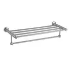 Double Rail Bath Towel Shelf Bathroom Shower Towel Rack Stainless Steel Holders
