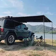 Vehicle Side Awning, Portable Roof Rack Rear Awning Tent Canopy Pull-Out, Adjustable Height Waterproof Rooftop Awning Tent Shade, for 4 x 4 / Car/SUV/Truck (Size : 200 * 300CM/6.56 * 9.8ft)