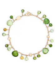 Marco Bicego 18K Yellow Gold Paradise Green Tourmaline Single Strand Bracelet