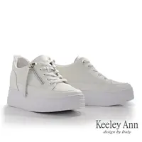 在飛比找momo購物網優惠-【Keeley Ann】拉鍊造型內增高休閒鞋(米白色4268