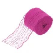 1.8 Inch 11 Yard Lace Ribbon Floral Pattern Dark Rose Red Lace Trim Ribbon