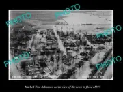 OLD POSTCARD SIZE PHOTO MARKED TREE ARKANSAS, AERIAL VIEW OF THE TOWN c1937