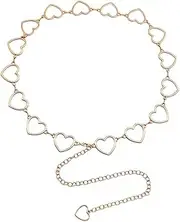 [Kilener] Waist Chain Belts for Women Heart Belly Chain Gold Silver Waist Chains for Women Y2k Heart Belt Chain Body Chains for Dress Jeans Trousers Women Long Tassel Waist Chain Belt