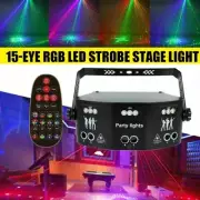 15-Eye Strobe Lamp DMX LED Laser Projector Light RGB Remote DJ Stage Party lamp
