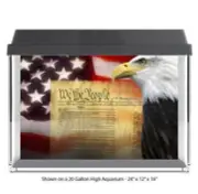 We The People Eagle Flag Polyester Fish Tank Glass Back Drop Aquarium Background