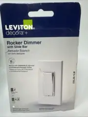 Leviton R10-DSL06-1LM Decora Rocker Slide Dimmer Switch - Light Almond/White