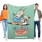 Rocko's Modern Life Flannel Blanket Soft Bed Sofa Couch Throw Birthday Gift