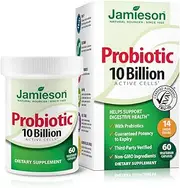 Jamieson Probiotics 10 Billion - Probiotics for Women, Probiotics for Men, Daily Probiotic Supplement for Digestion, Restore Gut Health, and Immune System Support (60 Count)