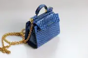 Dolce & Gabbana Blue Python Logo MICRO Crossbody Purse Bag RRP $1,300