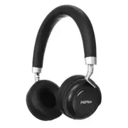 H001 Adjustable Leather Wireless bluetooth Earphone Stereo Bass Headphone for iPhone Samsung BLACK COLOR