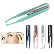Tweezer Stainless Steel Make Up Eyelash Eyebrow Hair Removal With LED Light NEW