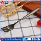 Portable Stainless Steel Dinner Fork Dessert Students Picnic Forks (Black)