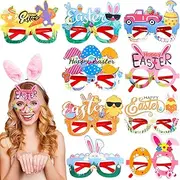 Easter Decorations 9 Pcs Glasses Party Decor Booth Props Easter Glasses Chick Bunny Eggs Costume Eyeglasses for Kids easter Party Supplies