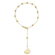 Bevilles Islamic Rosary Bracelet in 9kt Yellow Gold Silver Infused