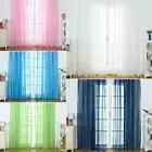J# Star Print Tulle Curtains Window Drapes Sheer Purdah for Home Living Room
