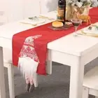 Rectangular Rudolf Tablecloth Red Grey Christmas Decoration Festival Gift