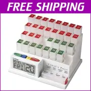 Compact Monthly Pill Organizer System with Alarm - Ideal for Daily Medication