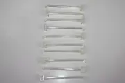 10 4" DISPLAY CASE RACK J BAR CLEAR PLASTIC RIBBED SLIDING LOCK "J" SHAPE HOOKS