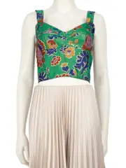 Floral Jacquard Bustier Top