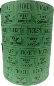 The Ticket Gurus 5 Rolls 50/50 Raffle Tickets 10,000 Total (5) Green Double Stub