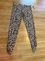 NWT Large L Material Girl Sleepwear Bottoms Leggings Pants Leopard Animal Print