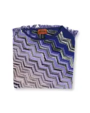 Missoni Zigzag Knit Sweater Fringed Trim Women Multicolor Scarves & Shawls