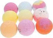WOFASHPURET 9Pcs Natural Bubble Relaxing Spa Bath Salt Balls for Skin Moisturizing Shower Bombs for Bathing and Travel Random Color