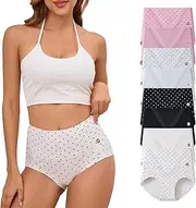 [MEIDAYAI] Womens Underwear Pima Cotton Tummy Control High Waisted Underwear Soft Breathable Full Coverage Panties Multipack