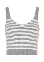 Jonathan Simkhai Braylee Striped Wool-blend Tank - Grey - M (UK12 / M) M (UK12 / M)