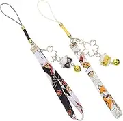 2pcs Pendant Japanese Cat Ornament Purse Charms Luck Charms Cute Animal Keychain Zinc Alloy