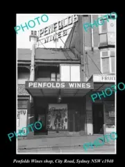OLD LARGE HISTORIC PHOTO OF THE PENFOLDS WINES SHOP CITY Rd SYDNEY NSW c1940