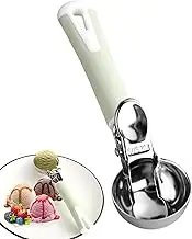 Stainless Steel Ice Cream Scoop, Press Type Cookie Scoop with Trigger, Reusable Ice Cream Scooper, Easy Release Fruit Spoon for Yogurt, Mashed Potato Ball