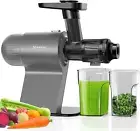 Cold Press Juicer, Masticating Slow Extractor, High Yield, Quiet Motor, Gray EL2
