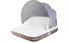 Floating Canopy Island Inflatable Pool Float Lounge Raft w/ Retractable Canopy